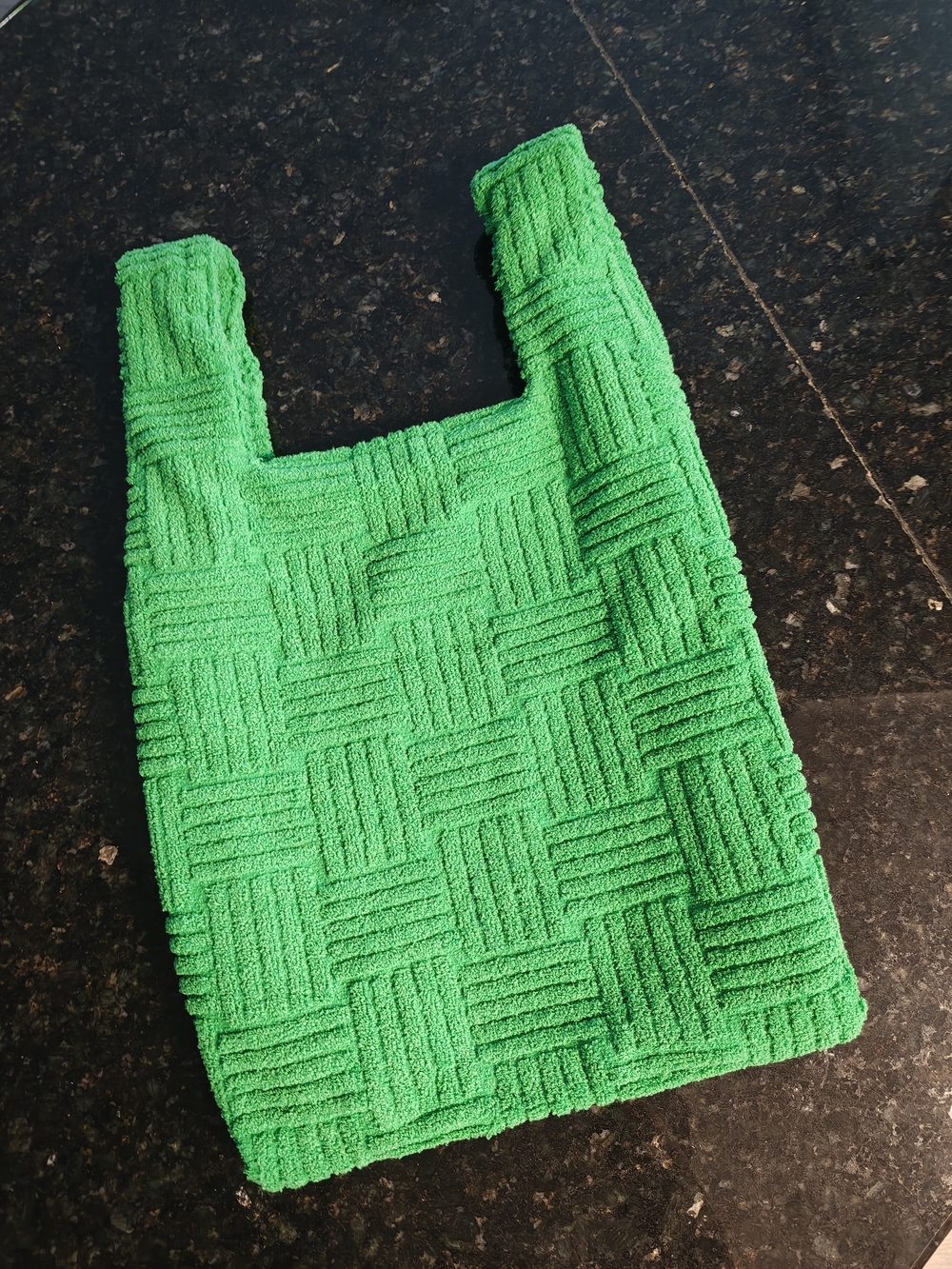 Bottega Veneta String Jacquard Towel Tote Bag Green